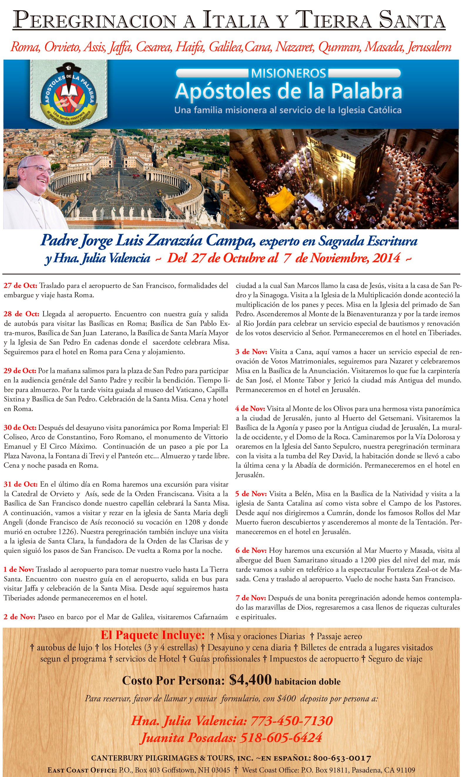Italia y Tierra Santa _Apostolos de la Palabra_2014-1